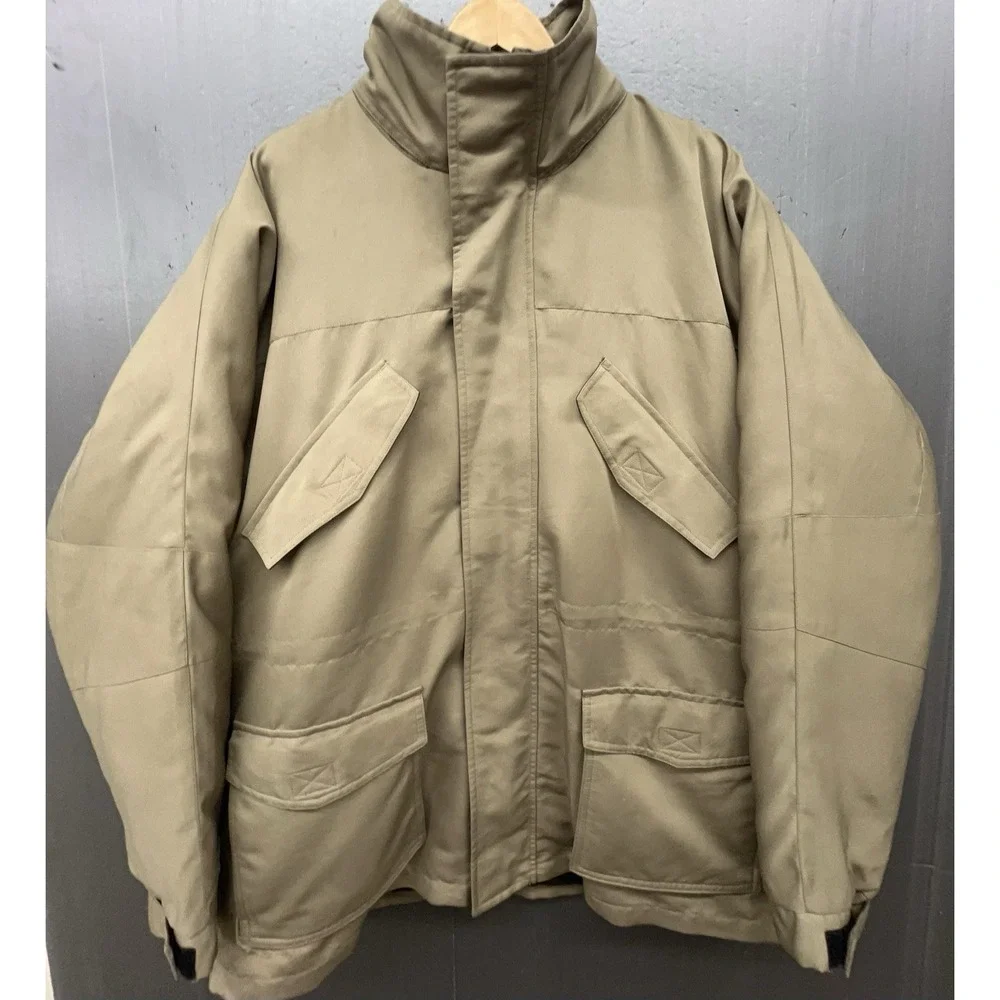 Guide Gear Jacket L Khaki Brown Pockets Removable Liner Hunt Fish Outdoor